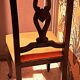 Varnished wood chair with orange velvet fabric, 1880/1900