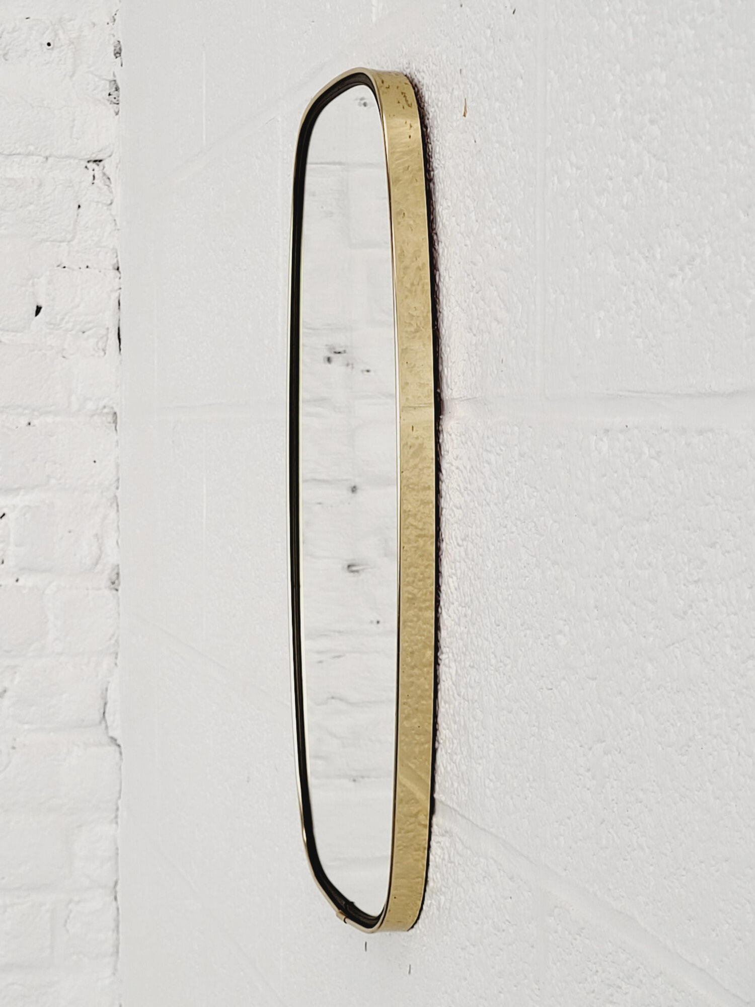 Rearview mirror and free form from the 50s - 60s on gold frame