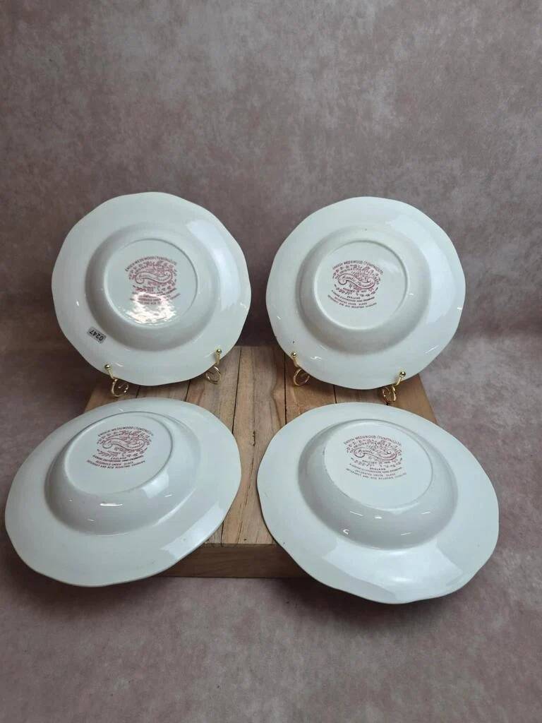 Set of 4 Enoch Wedgwood deep plates – Asiatic Pheasants – Vintage English earthenware