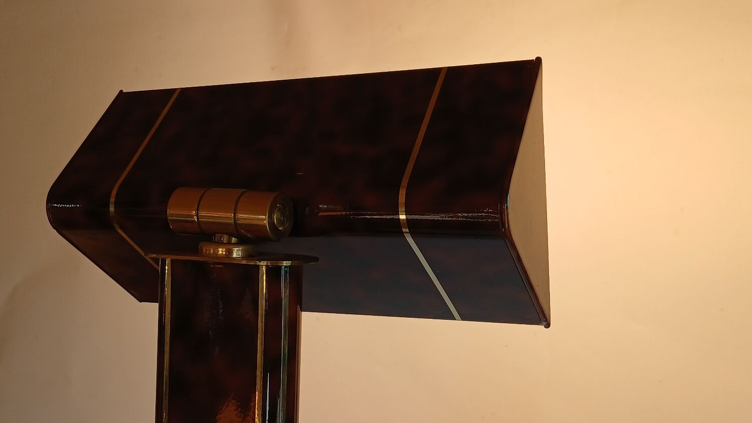 Metal and brass floor lamp, Relco Milano, 1970s.