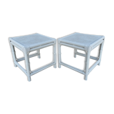 Pair of bedside or rattan sofa tips, 70s-80s
