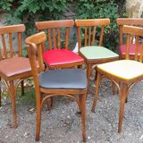 6 chairs vintage bistro colorful, Parisian bistro