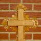 Vintage statuette Jesus on the Cross surrounded by Mary and John
