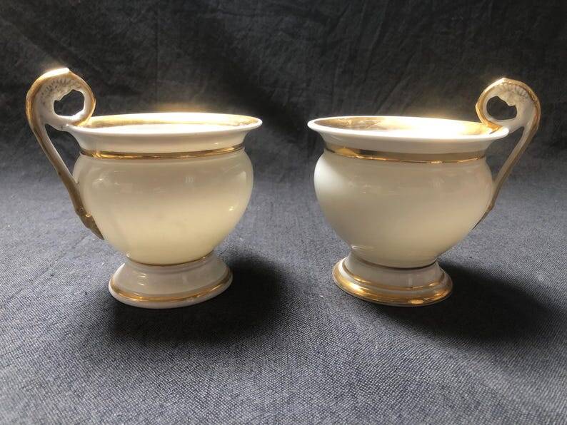 Vintage Limoges Porcelain Chocolate Set: Empire Style, Hand-Painted Bees