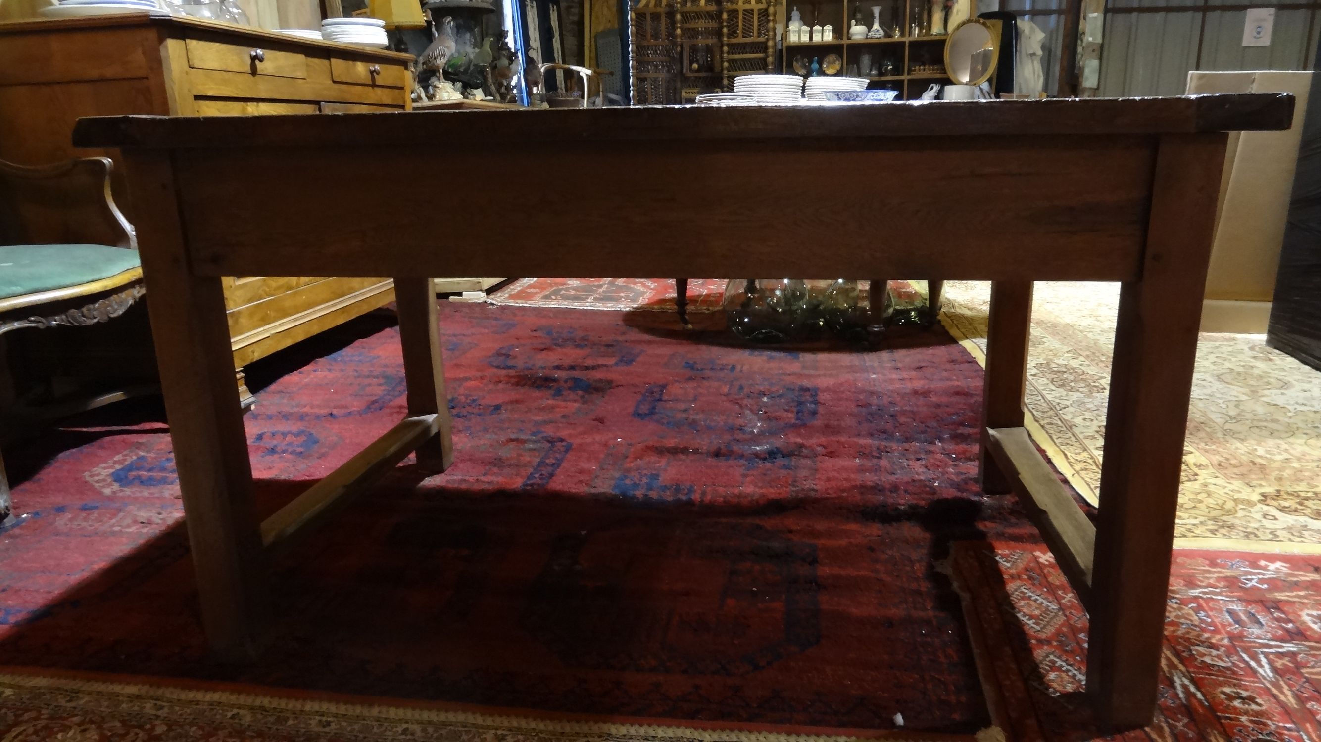 Nineteenth century farmhouse table in natural oak wood 140 x 90 cm