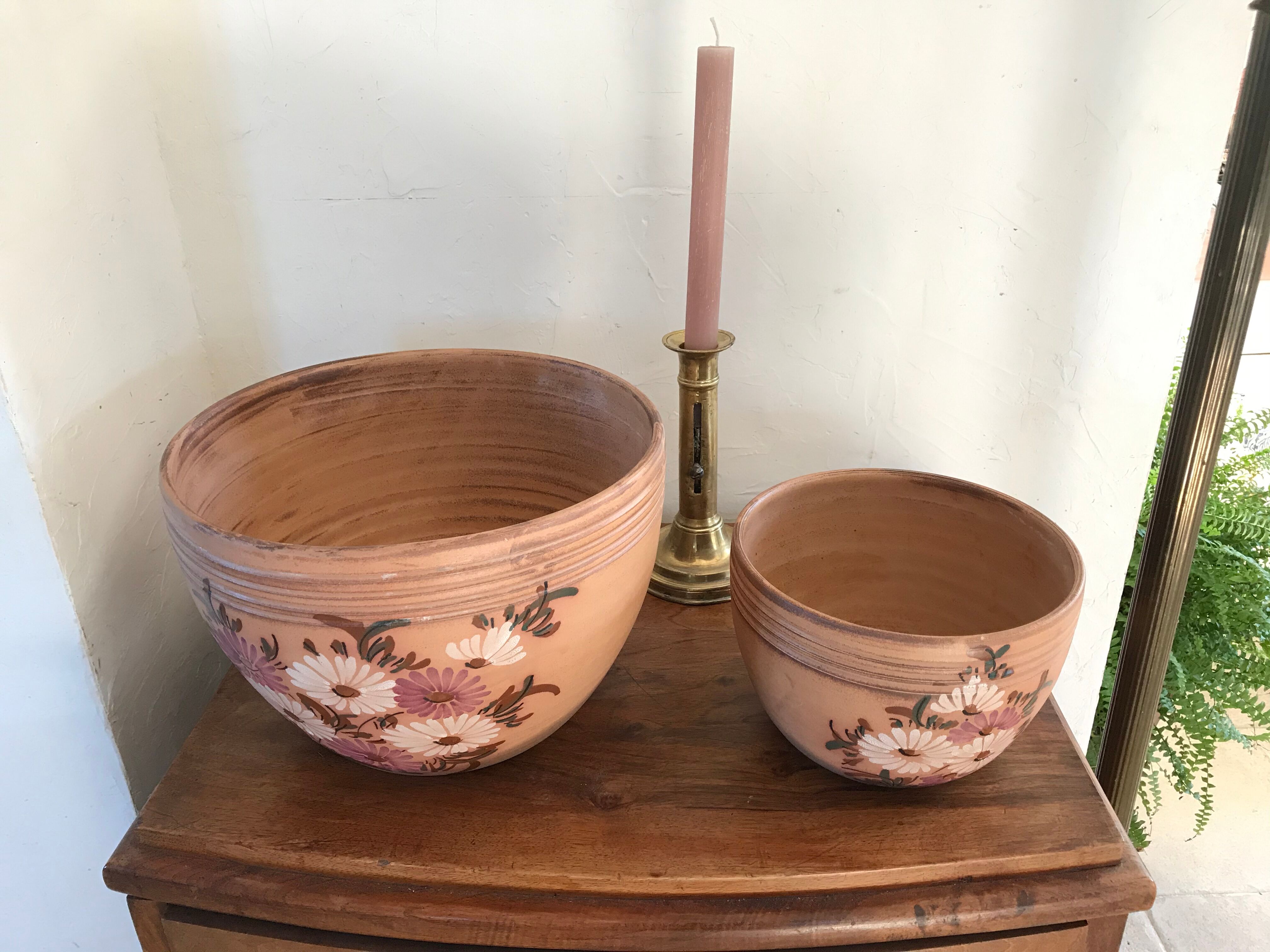 Vallauris 70's terracotta salad bowls