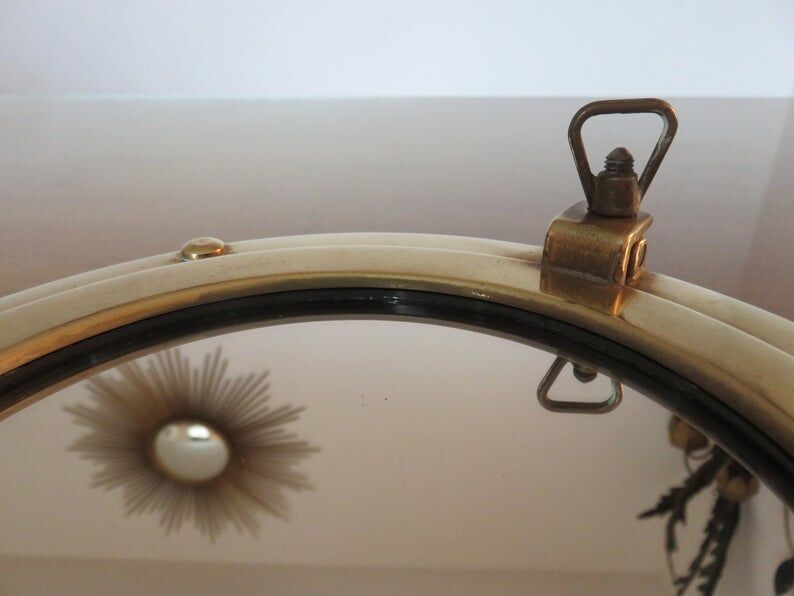 Mirror window in brass 70s - 29cm