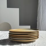 Set of 6 stoneware plates Village France D24