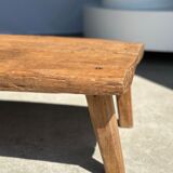 table basse en teck blond quadripode