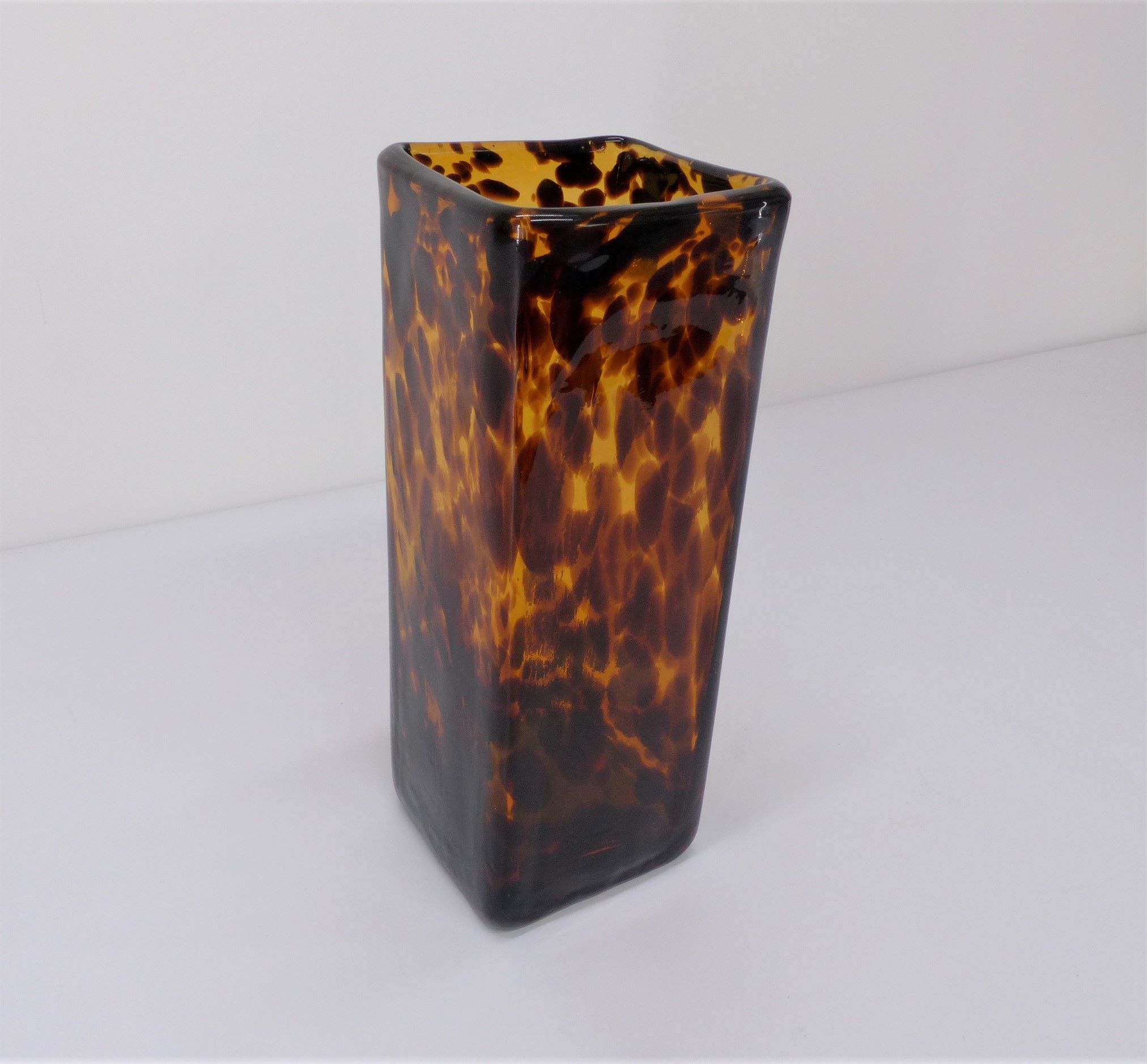 Amber Murano glass vase
