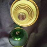 Two vintage green vases in glass and granite effect 50s