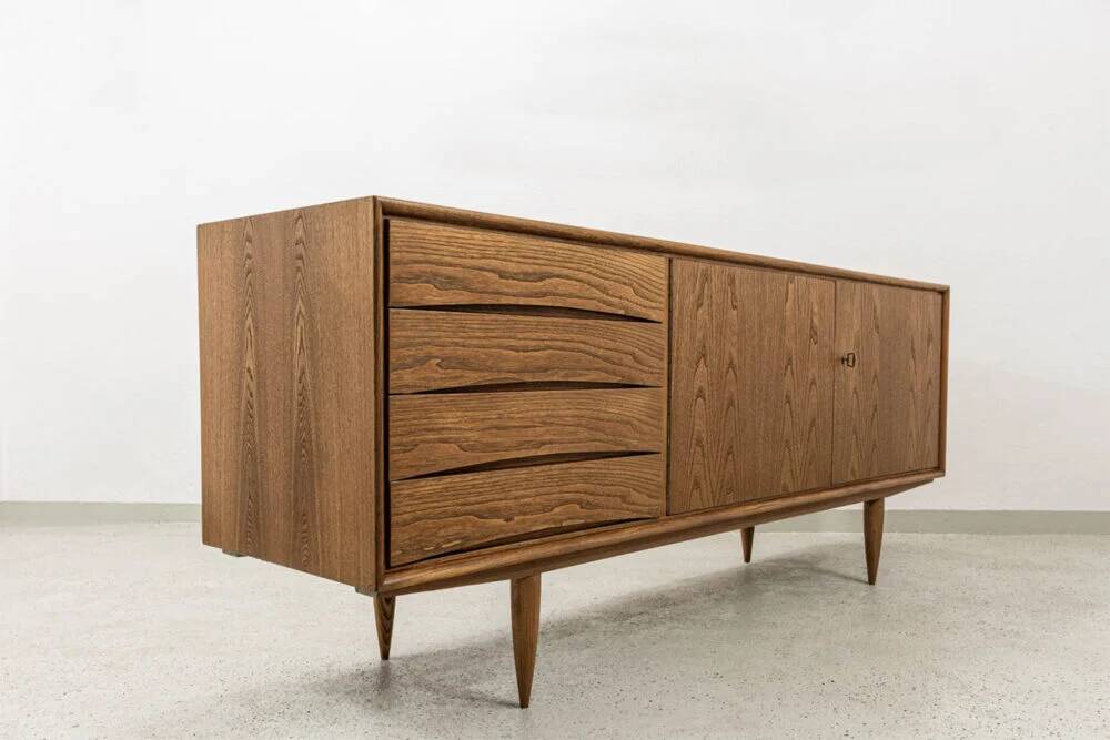 Vintage Ash Sideboard By Bfm, Poland, 1960’s