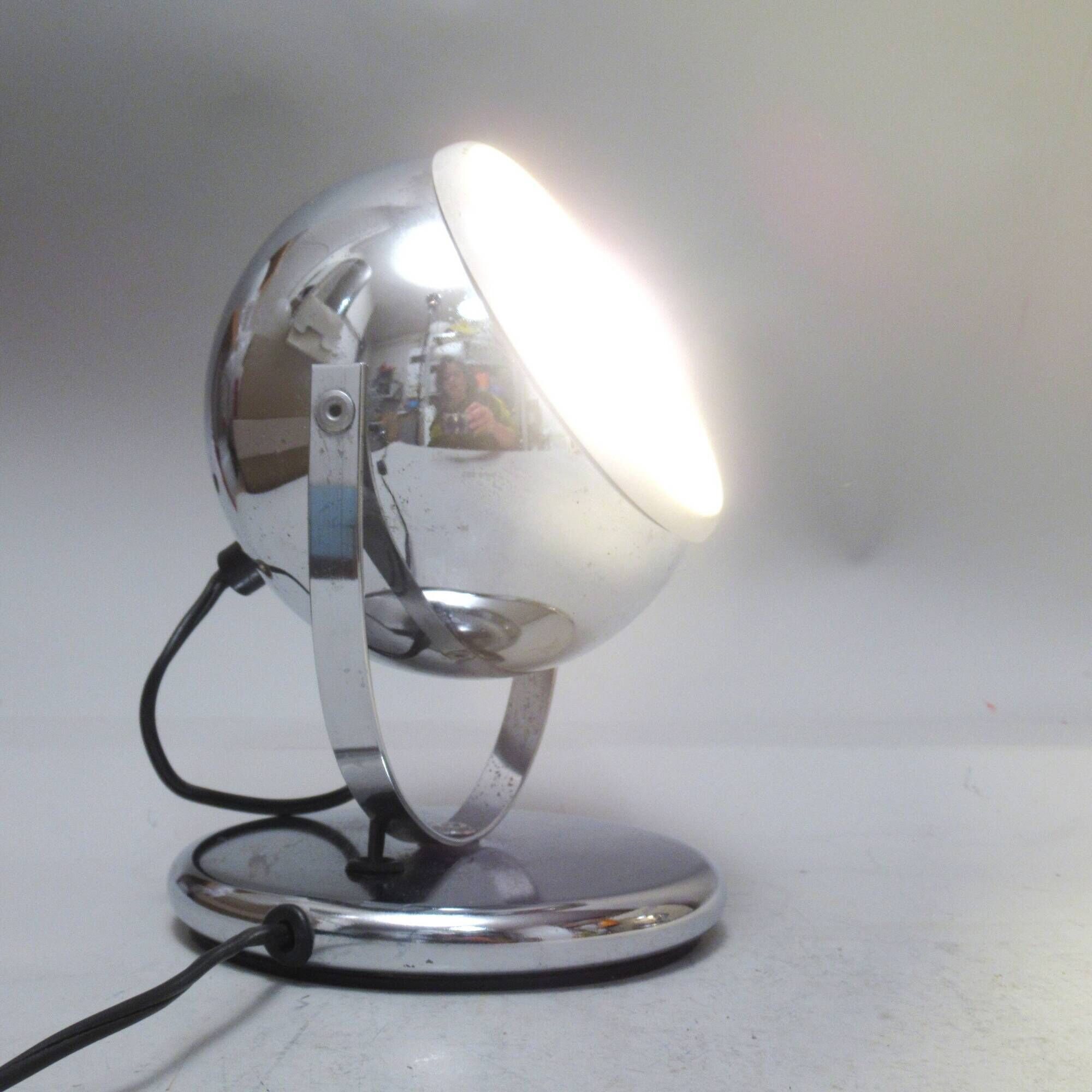 Pair of chrome ball lamps from the 1960s.