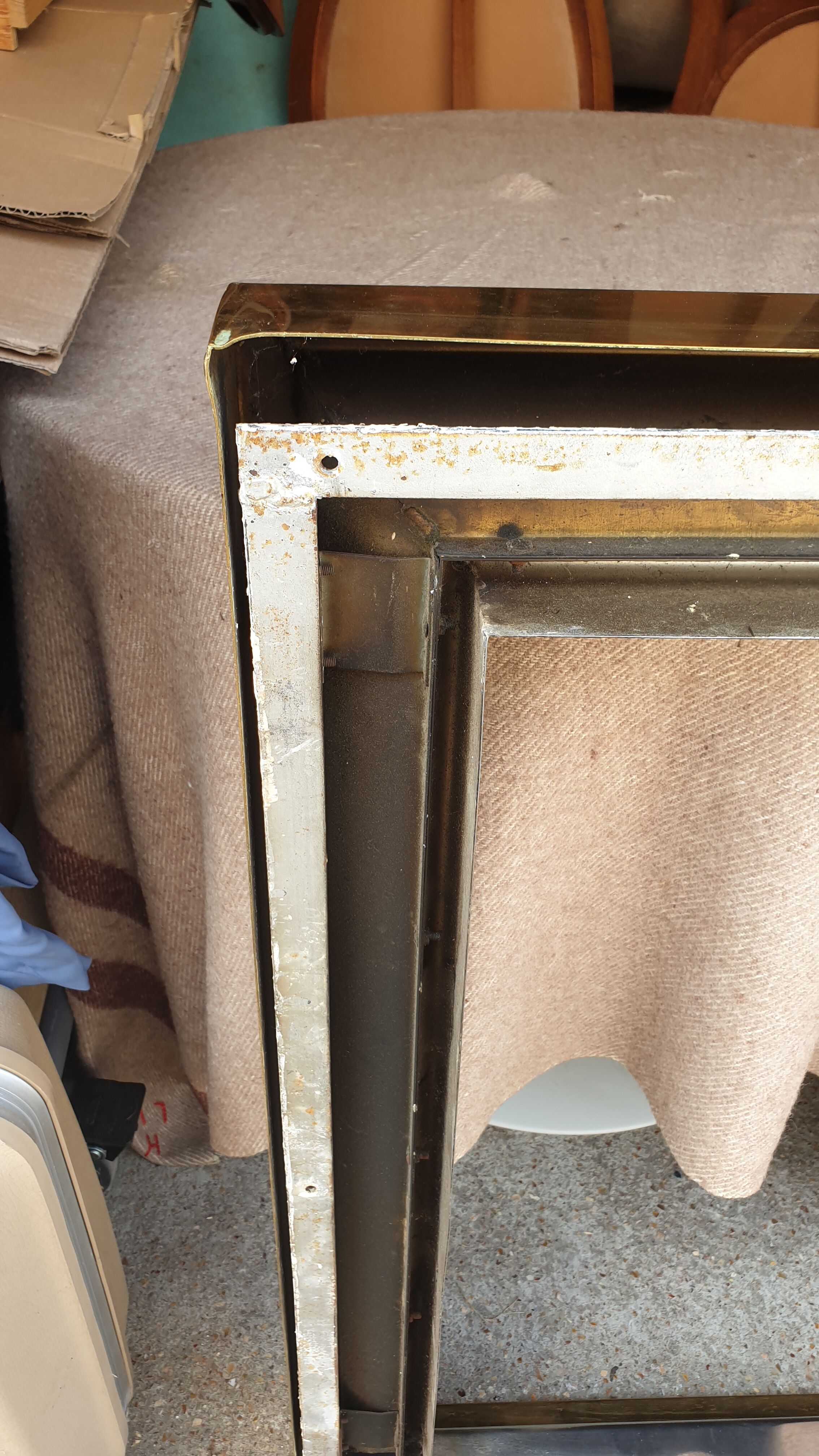 Brass frame fireplace