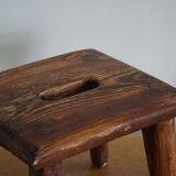 Wabi Sabi stool in solid pine, handmade by a Danish cabinetmaker, 1960s.