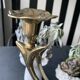 brutalist double flame chandelier