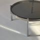 Table basse, chrome et verre fumé, 1970