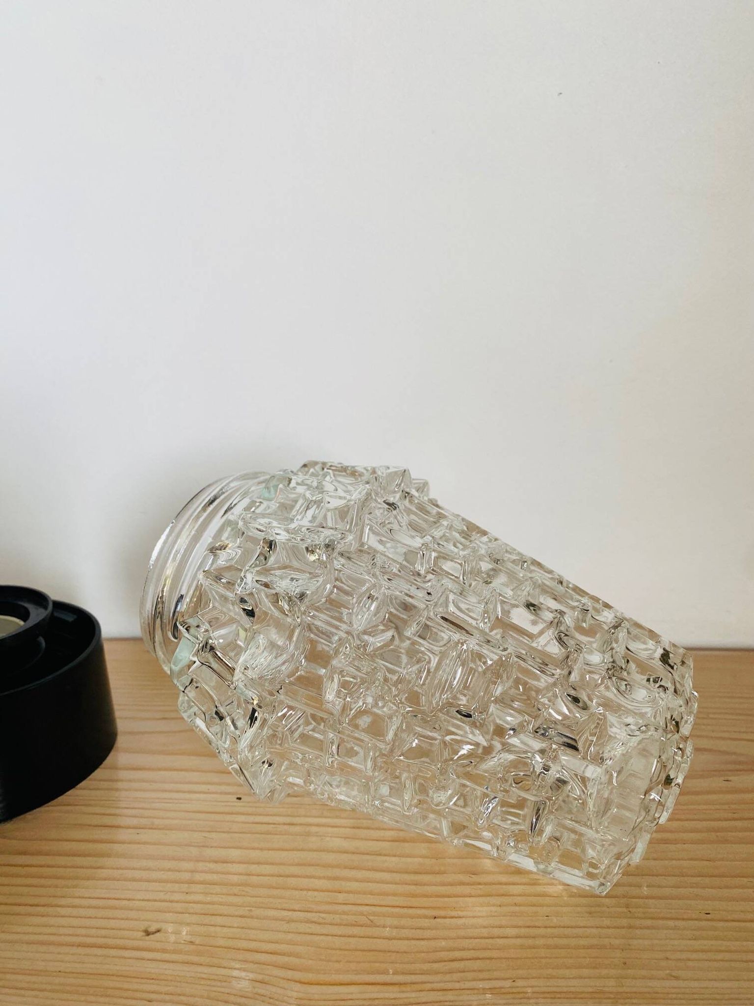 Lampe de chevte en verre à poser vintage