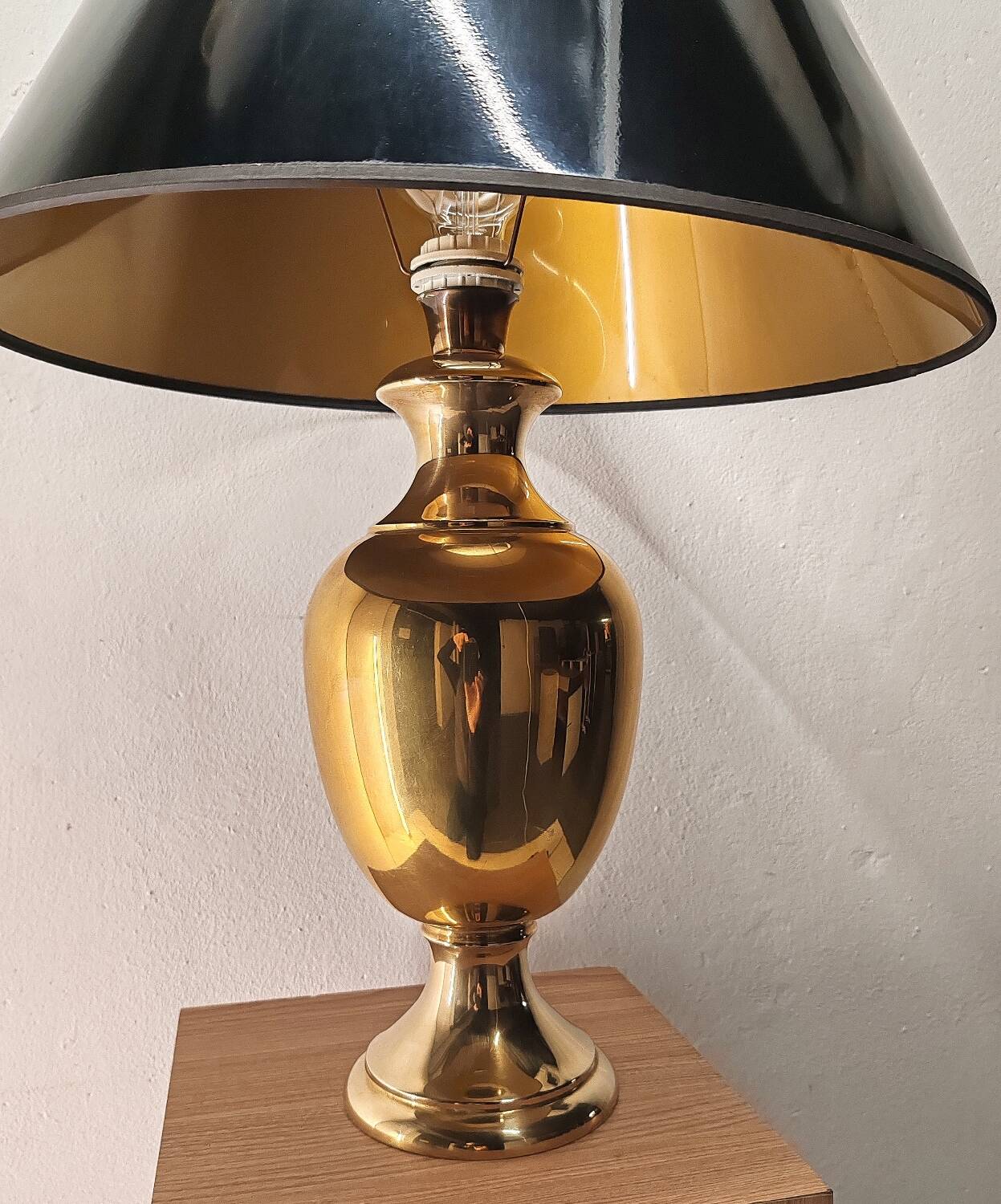 Large bronze lamp Hollywood Regency