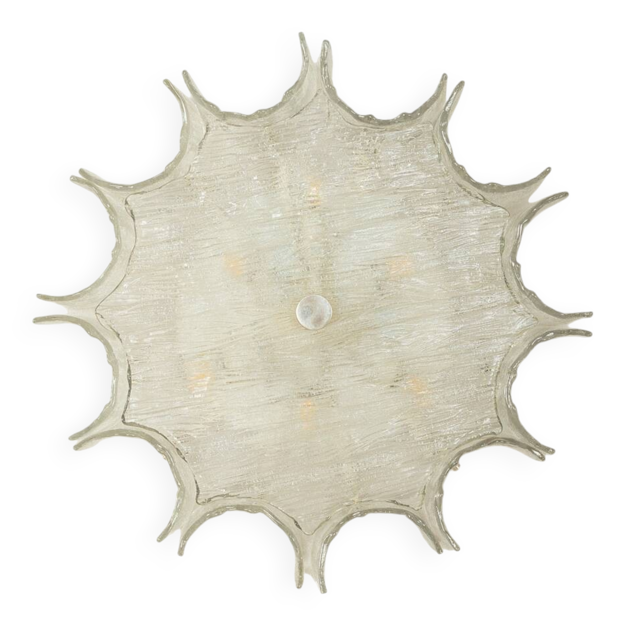 Wall and ceiling lamp Kaiser Leuchten 1970s ice glass