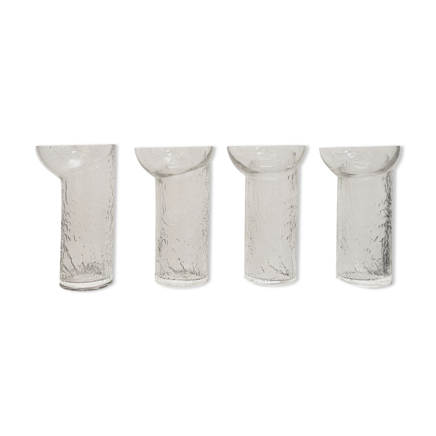 Set of four crystal glasses by Edoardo Dal Seno for Arnolfo di Cambio Italia Anni '70