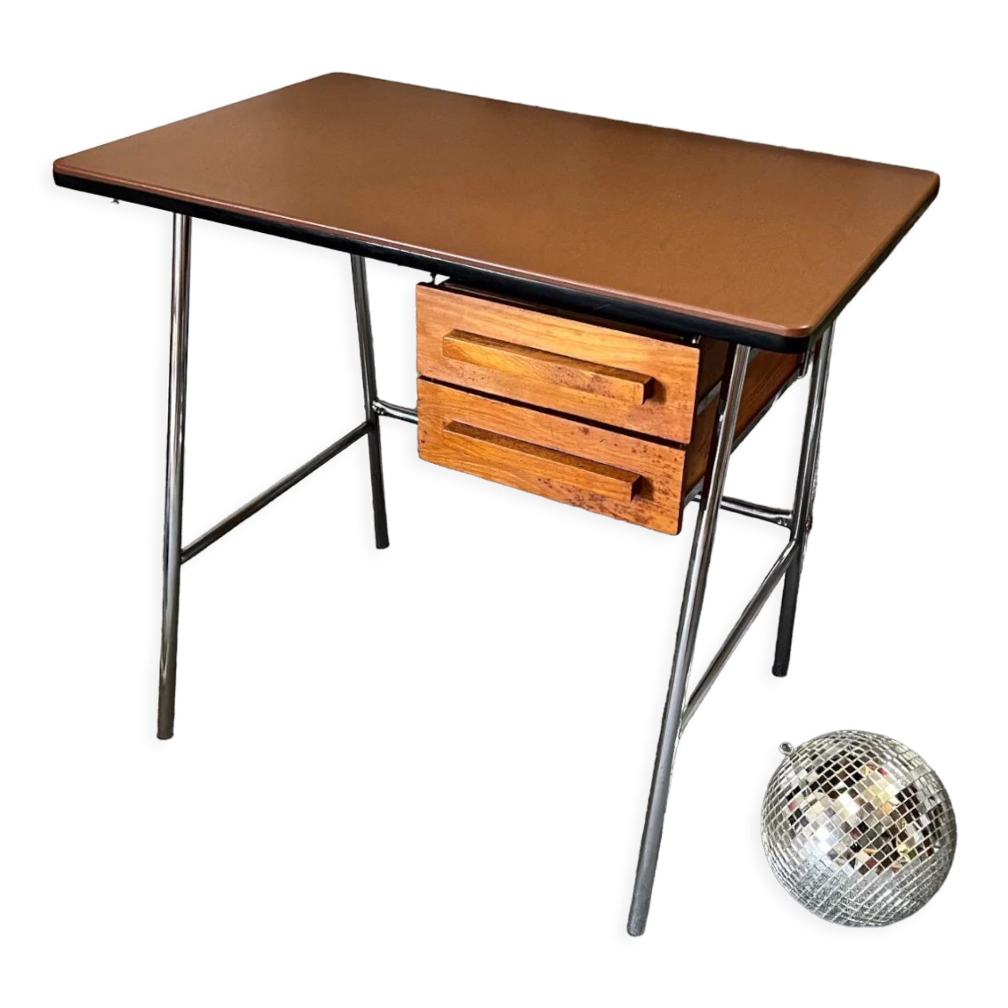 Bureau vintage métal et bois