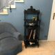 Napoleon III music cabinet with blackened wooden shelves 19th century