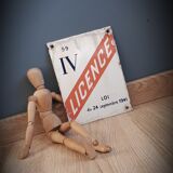 Enamelled plate "License IV"