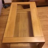 Coffee table in solid gilded oak
