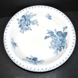 Plat creux, saladier à décor de fleurs bleues u&c Sarreguemines, service "Flore"