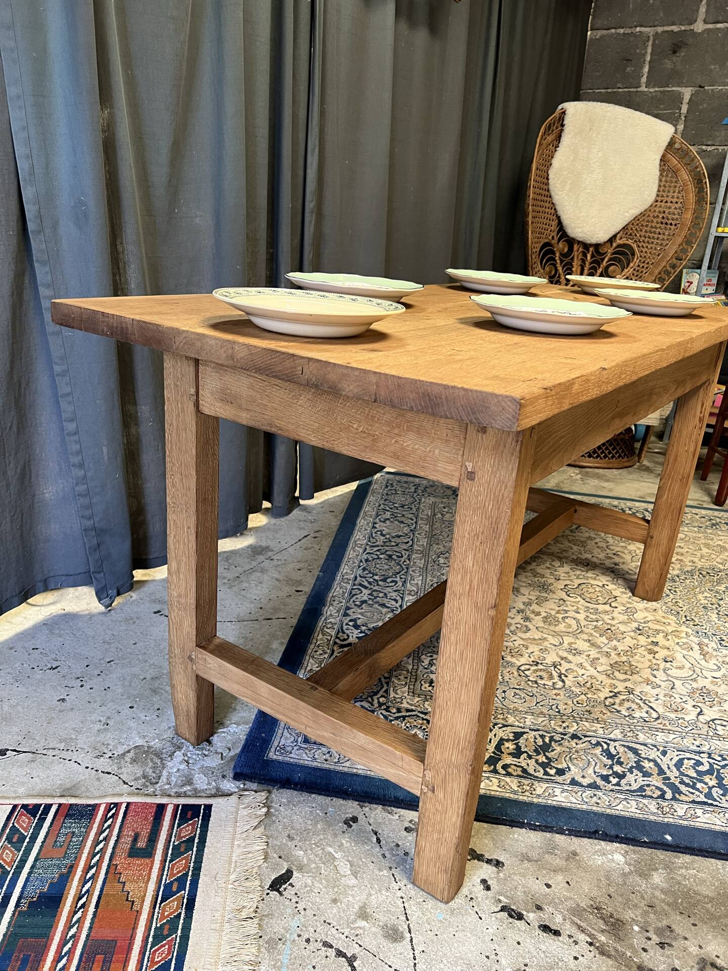 Small farmhouse table in solid oak