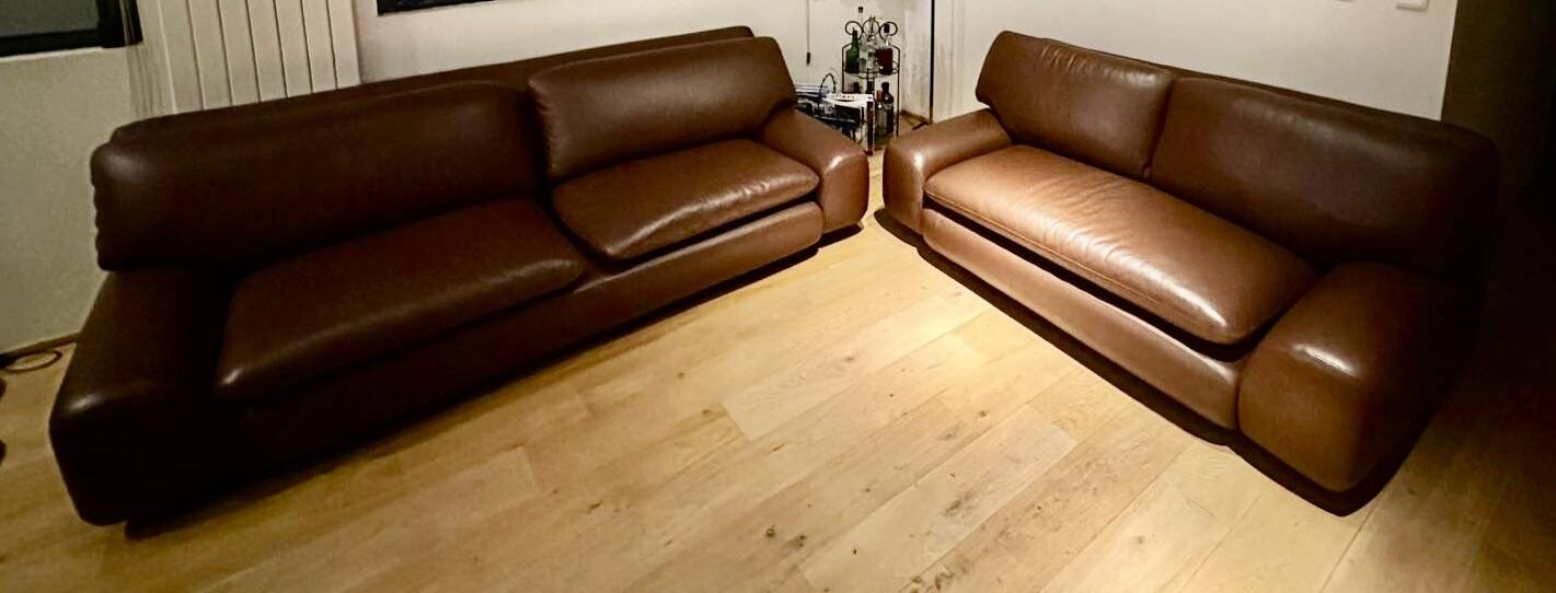 ensemble 2 canapés  cuir