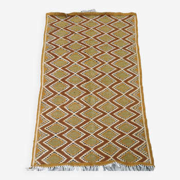 Hand-woven Berber rug in natural wool