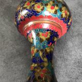 Cloisonné enamel vase decorated with flowers and colorful patterns