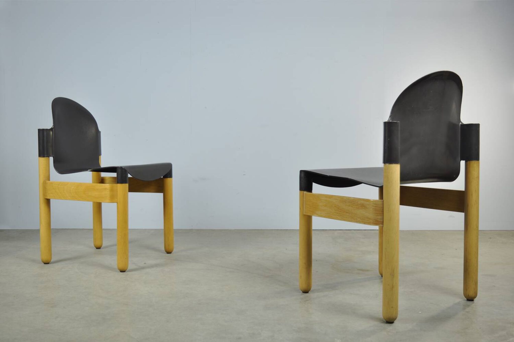 Thonet / chaises de salle à manger vintage flex 2000 en hêtre (2) / gerd lange / années 1990