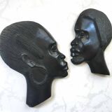 Sculptures profils africains en ébène