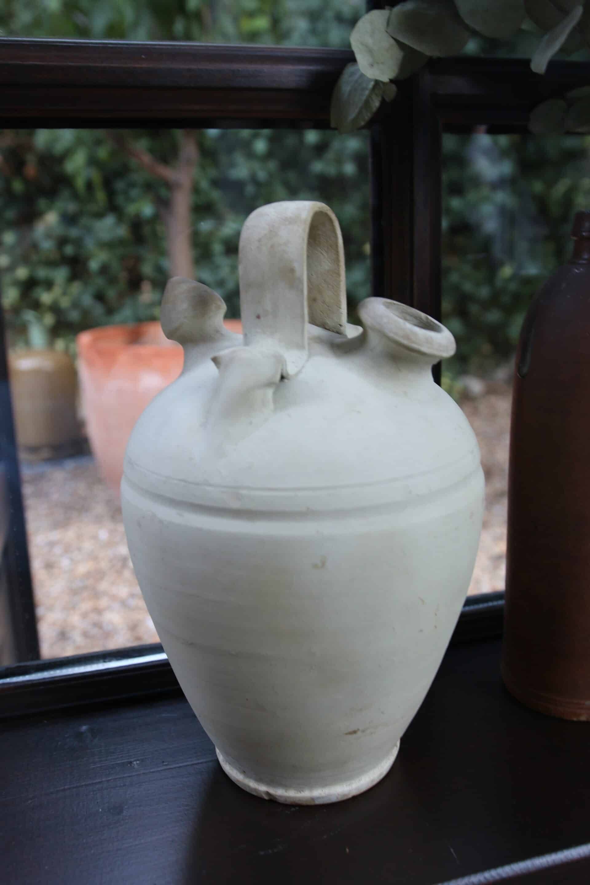 Ancient terracotta gargoulette with 2 spouts