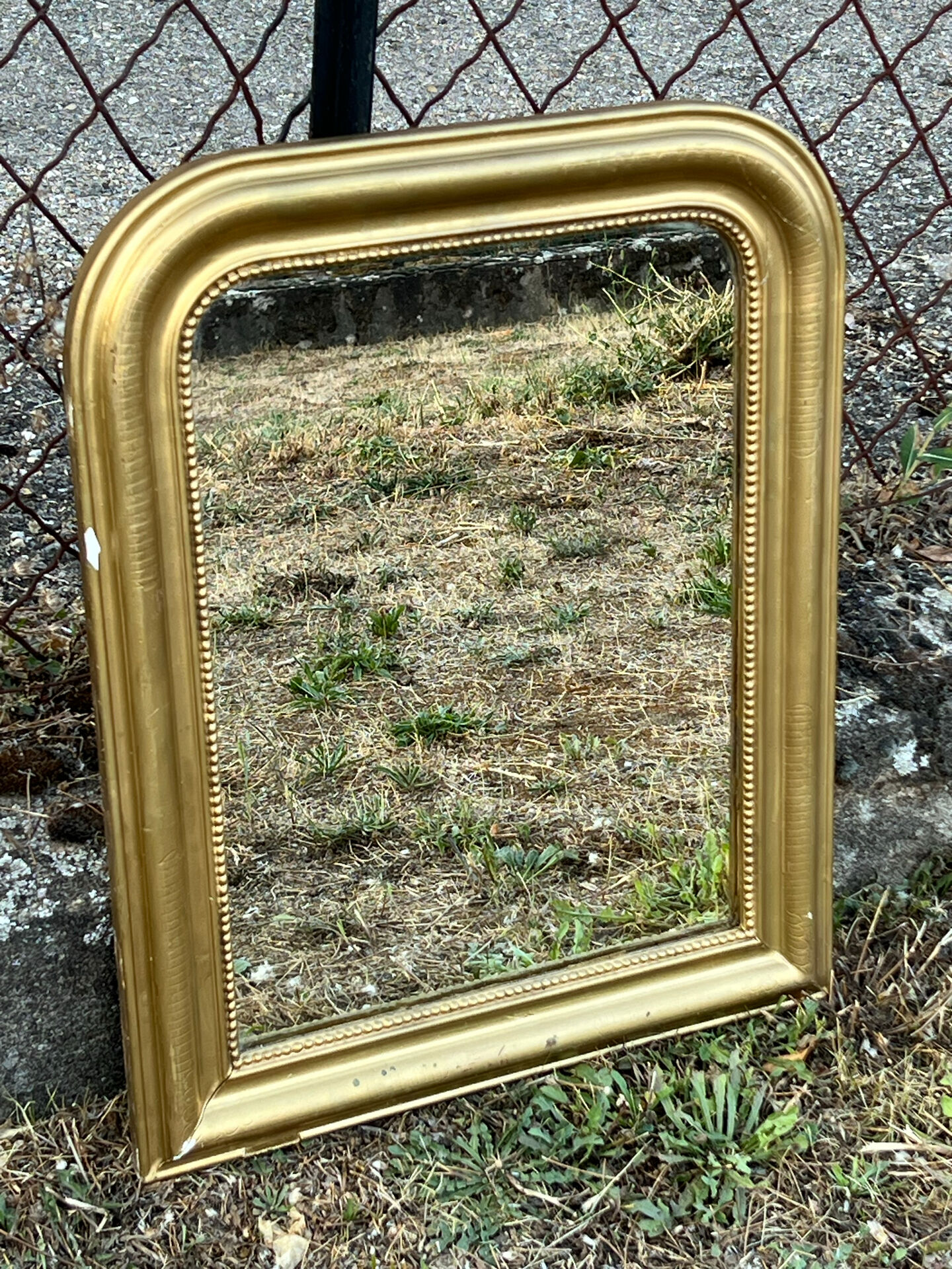 Small Louis-Philippe gilded mirror with mercury glass 48x60cm