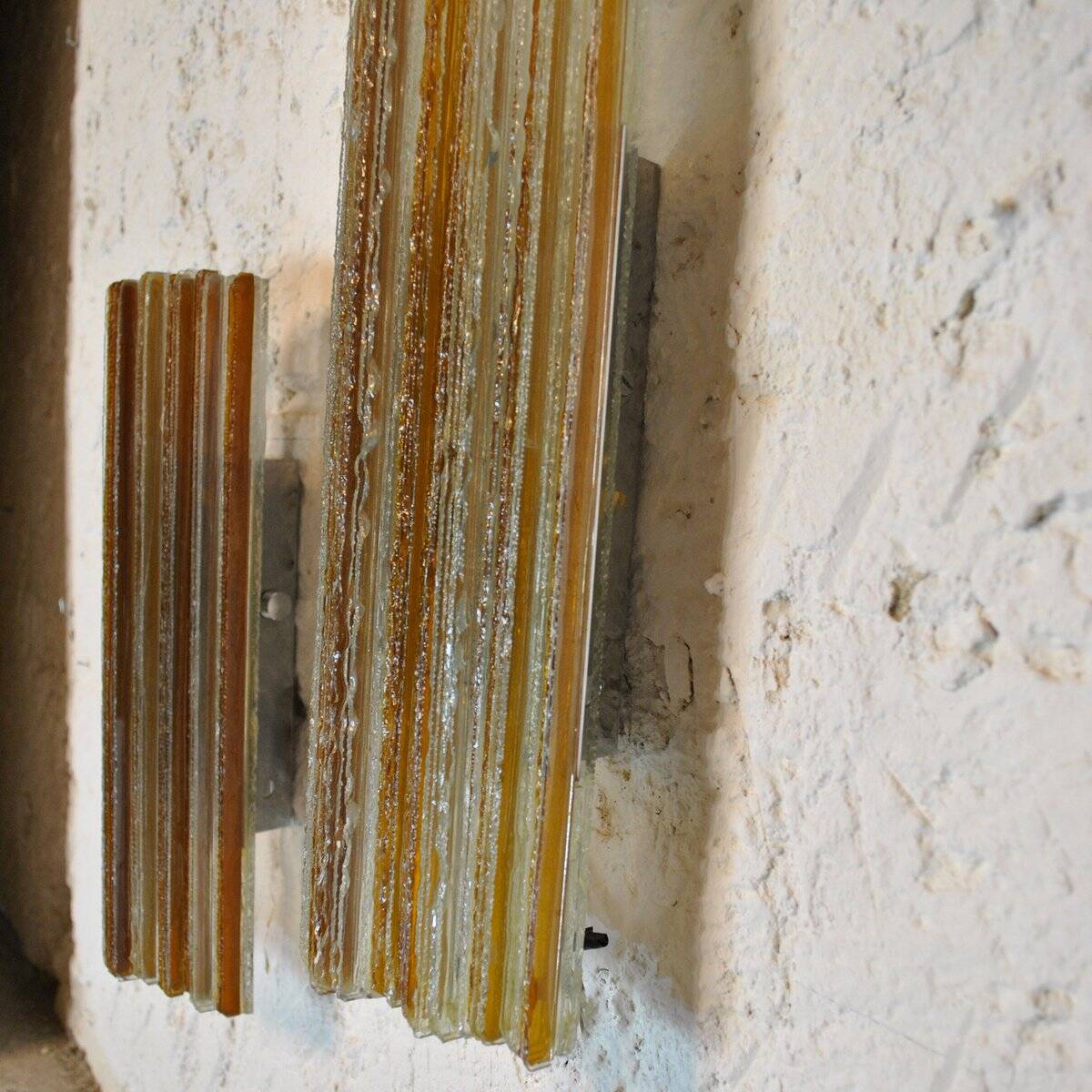 Glass lamps by Poliarte, 1960s, set of 2