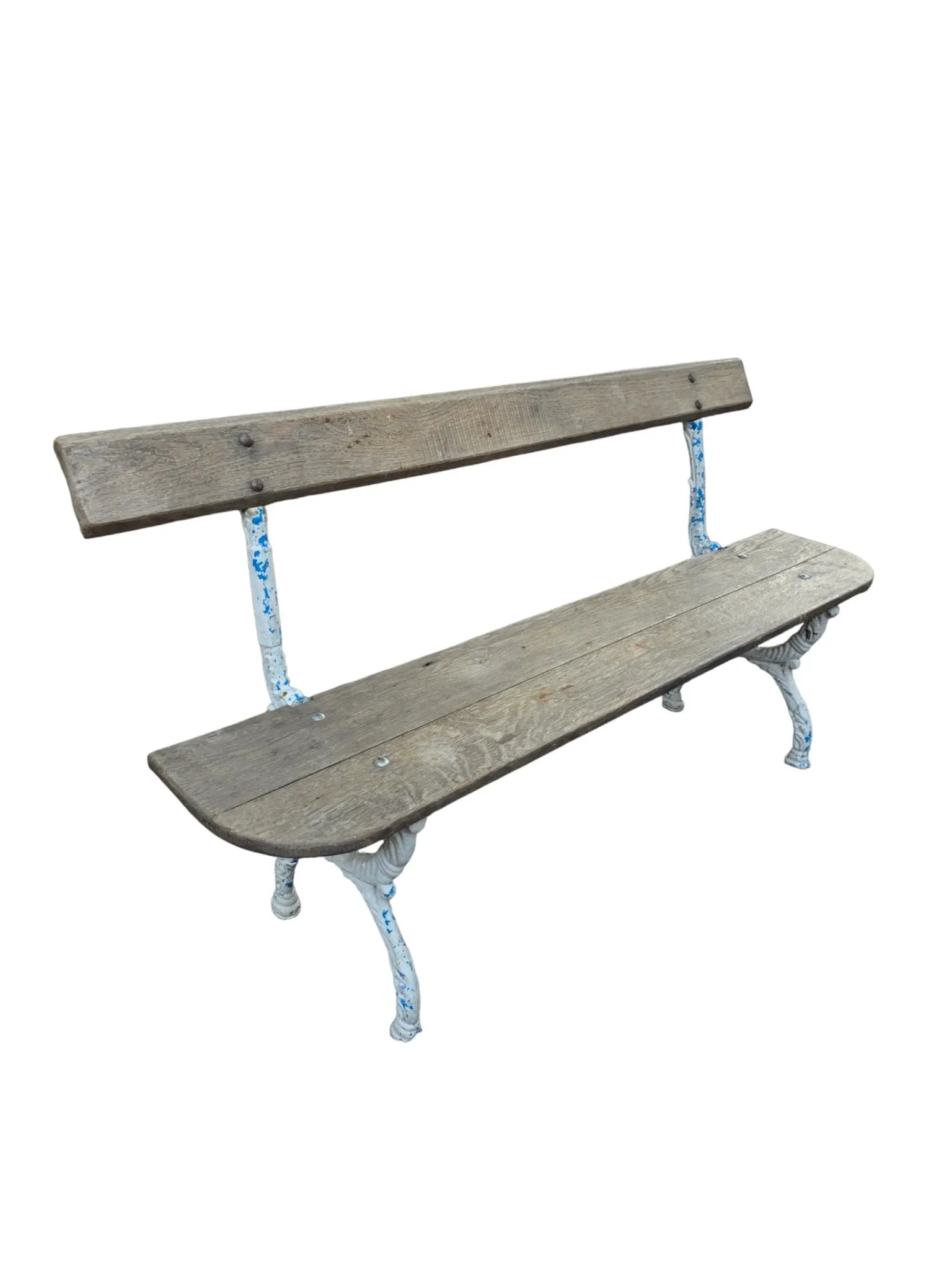 Old garden bench in cast iron and oak