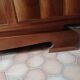 Vintage sideboard in wood and marble – Art Deco style / 1950s