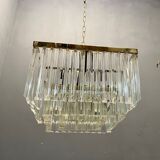 Italian Murano Glass Prism Triedri Chandelier Lamp