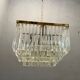 Italian Murano Glass Prism Triedri Chandelier Lamp