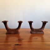 Pair of double ceramic candlesticks
