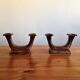 Pair of double ceramic candlesticks