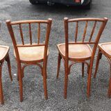 4 chaises bois courbé 1920/1940.