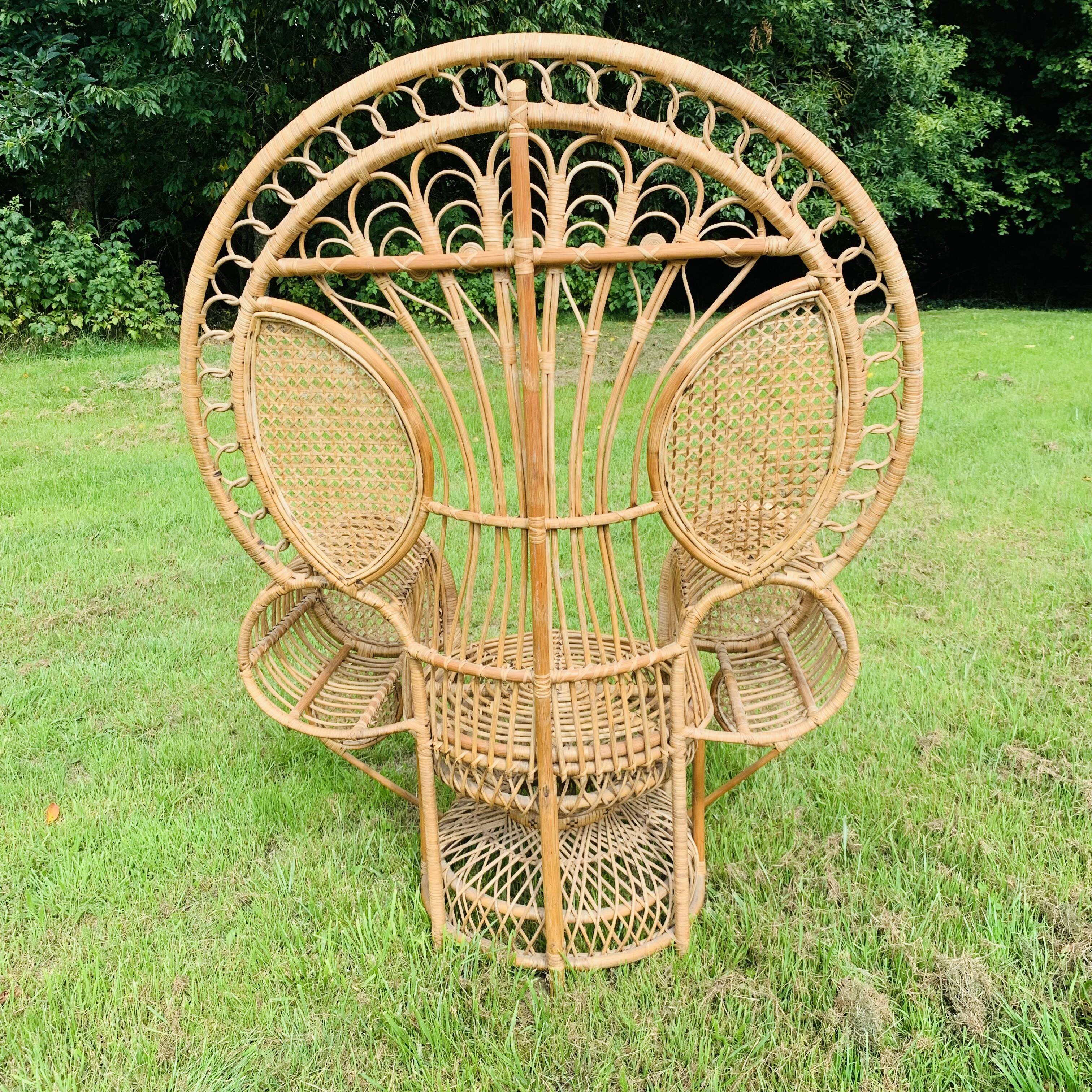 Fauteuil Emmanuel en rotin et osier naturel