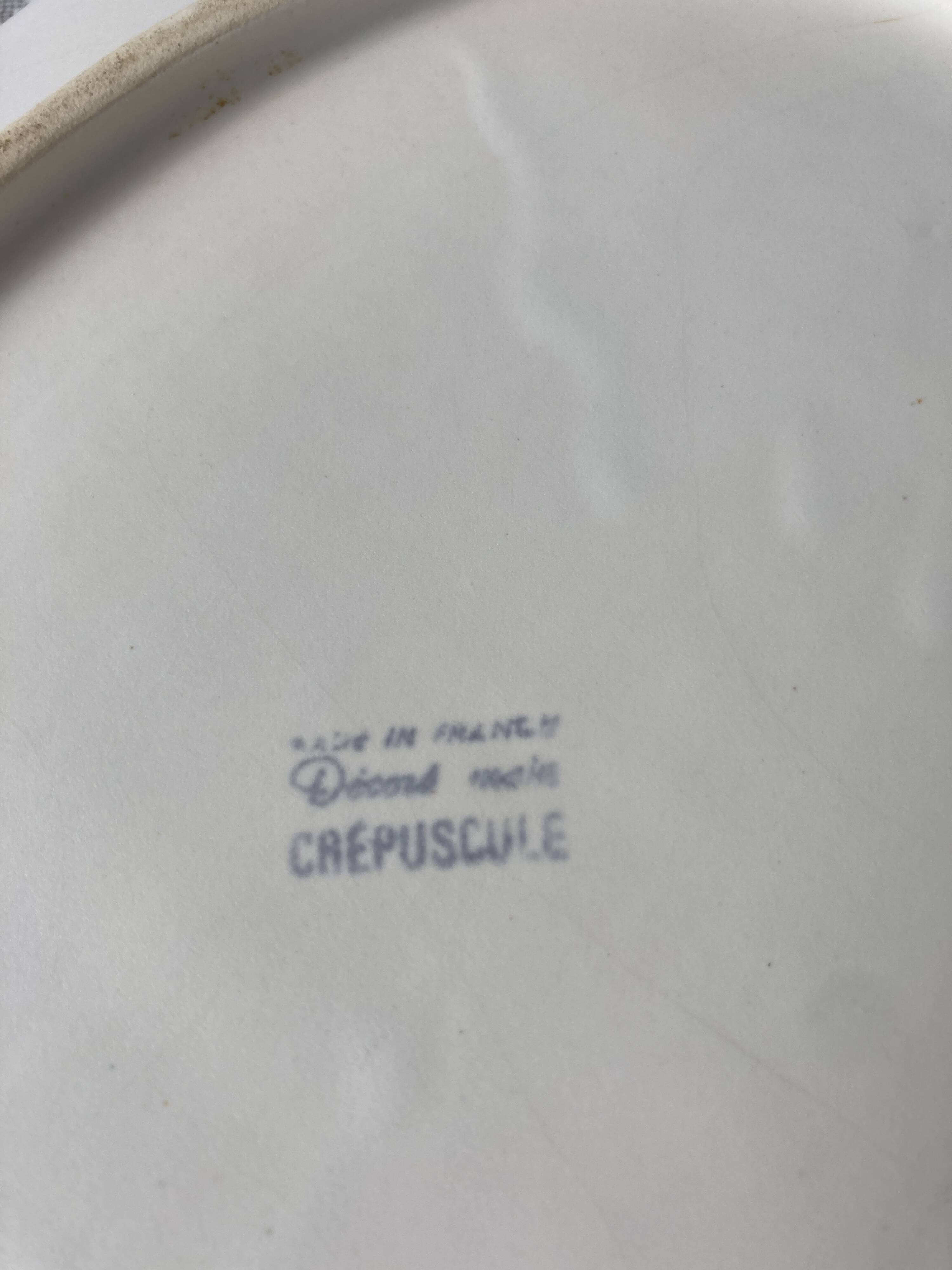 Plat "Crépuscule" Manufacture Niderviller années 50