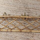Bamboo and wicker wall coat rack