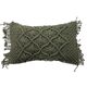 Coussin macramé vert tressé 30x50 cm
